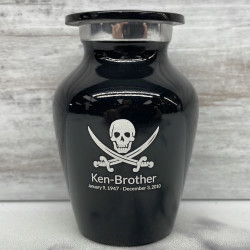 Customer Gallery - Pirate Skull Keepsake Urn - Jet Black