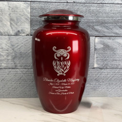 Customer Gallery - Owl Cremation Urn - Ruby Red