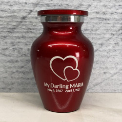 Customer Gallery - Loving Hearts Keepsake Urn - Ruby Red
