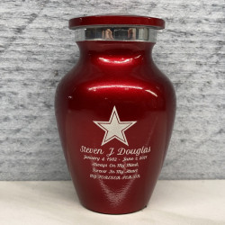 Customer Gallery - Dallas Star Keepsake Urn - Ruby Red