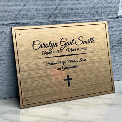 Customer Gallery - DIY Cremation Urn Plate - Brushed Gold - 5.75" w x 4.25" h