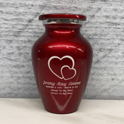 Customer Gallery - Loving Hearts Keepsake Urn - Ruby Red