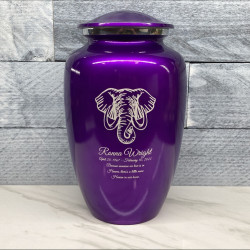Customer Gallery - Elephant Cremation Urn - Purple Luster