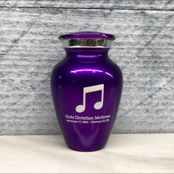 Customer Gallery - Music Note Keepsake Urn - Purple Luster