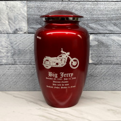 Customer Gallery - Motorcycle Cremation Urn - Ruby Red