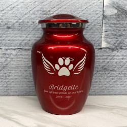 Customer Gallery - Small Angel Wings Pet Cremation Urn - Ruby Red