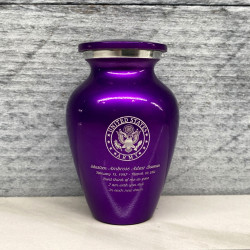 Customer Gallery - Army Keepsake Urn - Purple Luster
