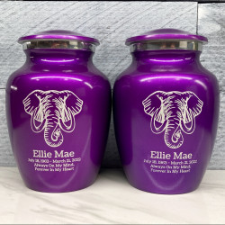Customer Gallery - Elephant Sharing Urn - Purple Luster