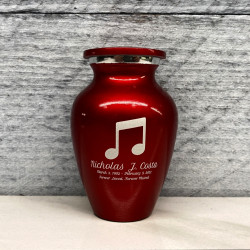 Customer Gallery - Music Note Keepsake Urn - Ruby Red
