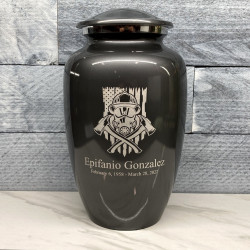 Customer Gallery - Patriotic Firefighter Cremation Urn - Gunmetal Gray