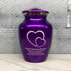 Customer Gallery - Loving Hearts Sharing Urn - Purple Luster