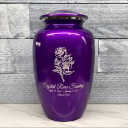 Customer Gallery - Rose Cremation Urn - Purple Luster