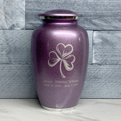 Customer Gallery - Shamrock Cremation Urn - Purple Luster