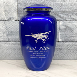Customer Gallery - Airplane Cremation Urn - Midnight Blue