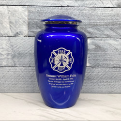Customer Gallery - Firefighter Cremation Urn - Midnight Blue