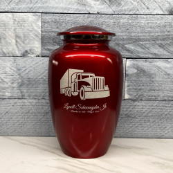 Customer Gallery - Semi Truck Cremation Urn - Ruby Red