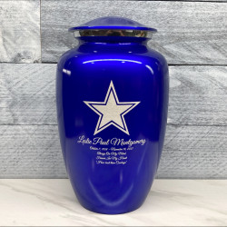 Customer Gallery - Dallas Star Cremation Urn - Midnight Blue