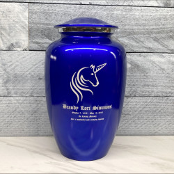 Customer Gallery - Unicorn Cremation Urn - Midnight Blue