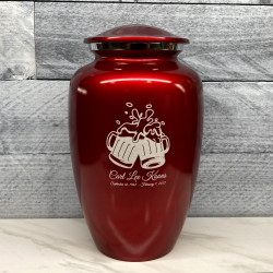 Customer Gallery - Beer Cremation Urn - Ruby Red
