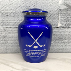 Customer Gallery - Hockey Sticks Sharing Urn - Midnight Blue