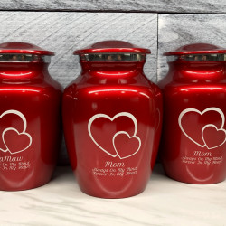 Customer Gallery - Loving Hearts Sharing Urn - Ruby Red
