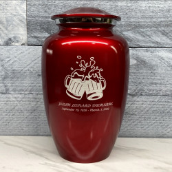 Customer Gallery - Beer Cremation Urn - Ruby Red