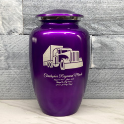Customer Gallery - Semi Truck Cremation Urn - Purple Luster