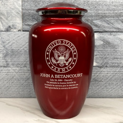 Customer Gallery - Army Cremation Urn - Ruby Red