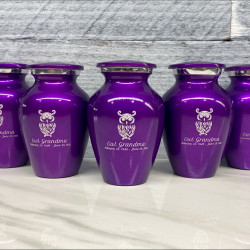 Customer Gallery - Owl Keepsake Urn - Purple Luster